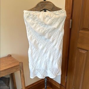 White Stretchy Strapless Tube Dress